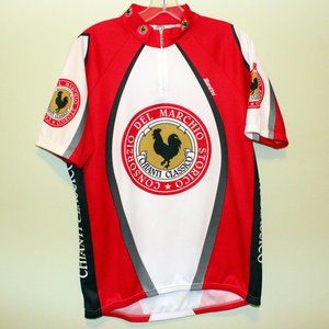 3/$188- new Chianti Classico Italia cycling jersey Santini size 52 black rooster